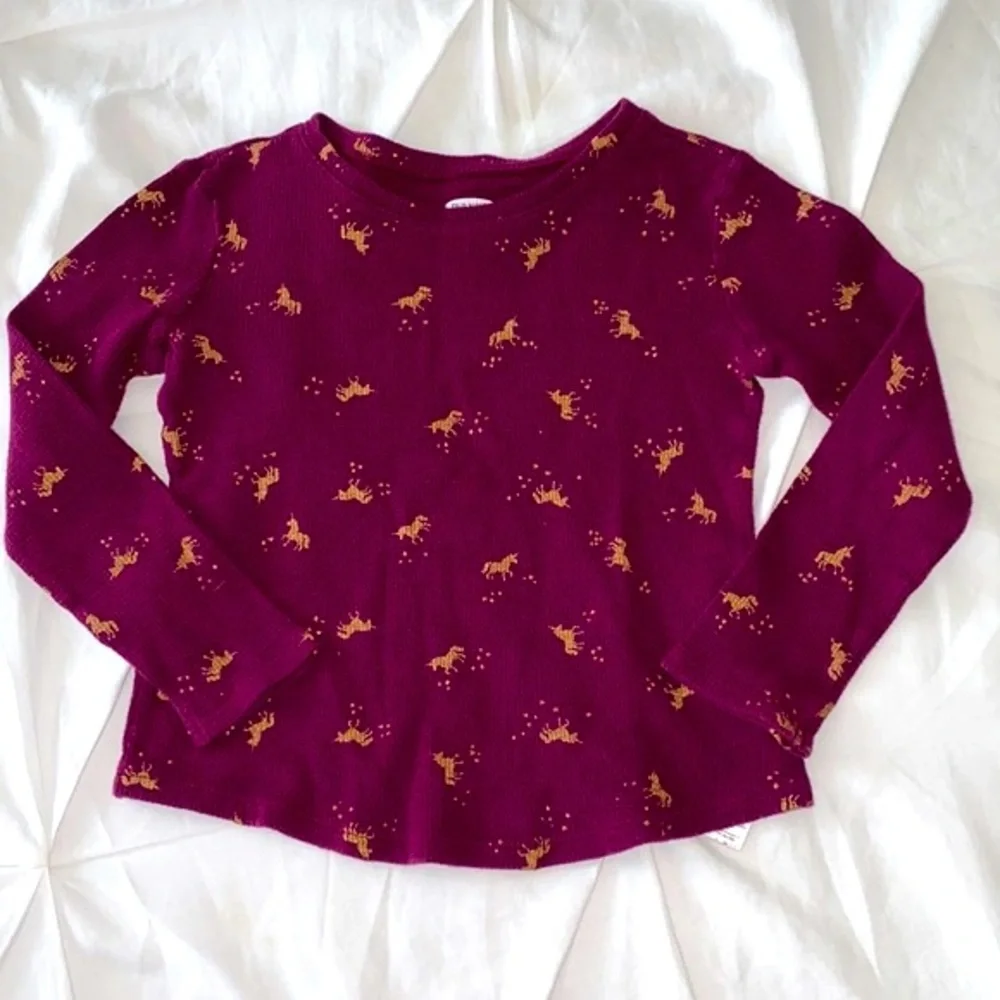Old Navy Purple Gold Unicorn Thermal Top - Picture 1 of 5